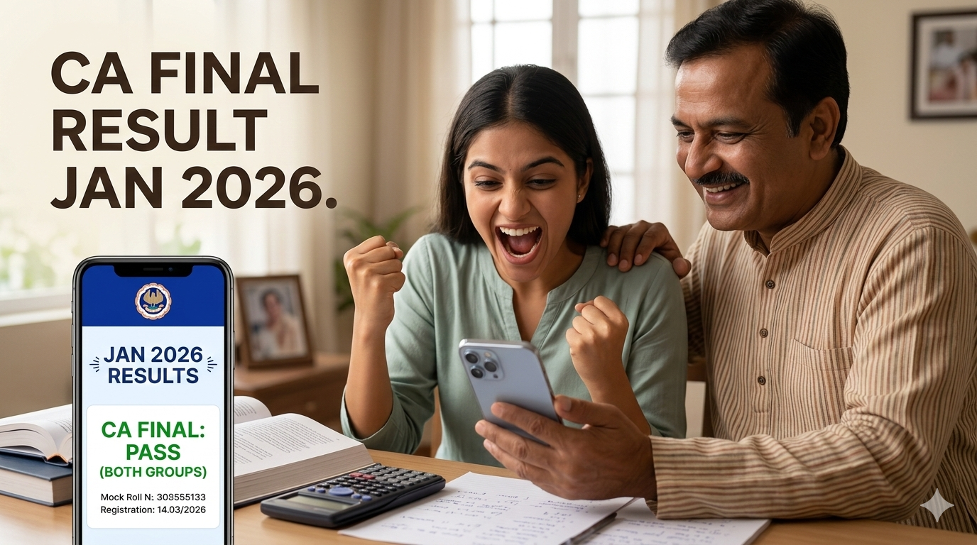 Step by step guide to check CA Final Result January 2026 at icai.nic.in - Enter registration number and download scorecard