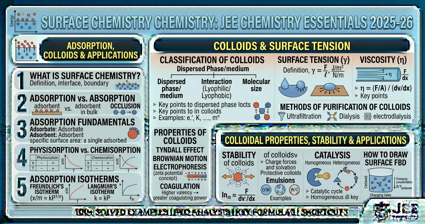 Surface Chemistry JEE notes, Formulas, PYQs