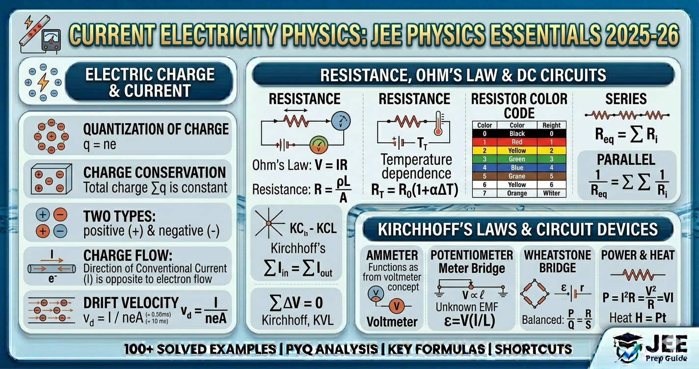 Current Electricity JEE notes, Formulas, PYQs