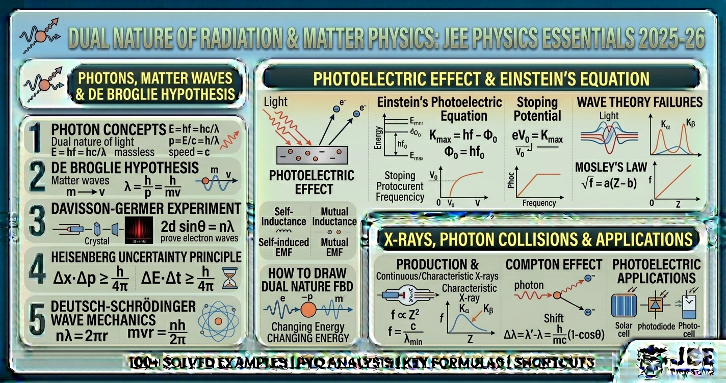 Dual Nature of Radiation and Matter JEE notes, Formulas, PYQs