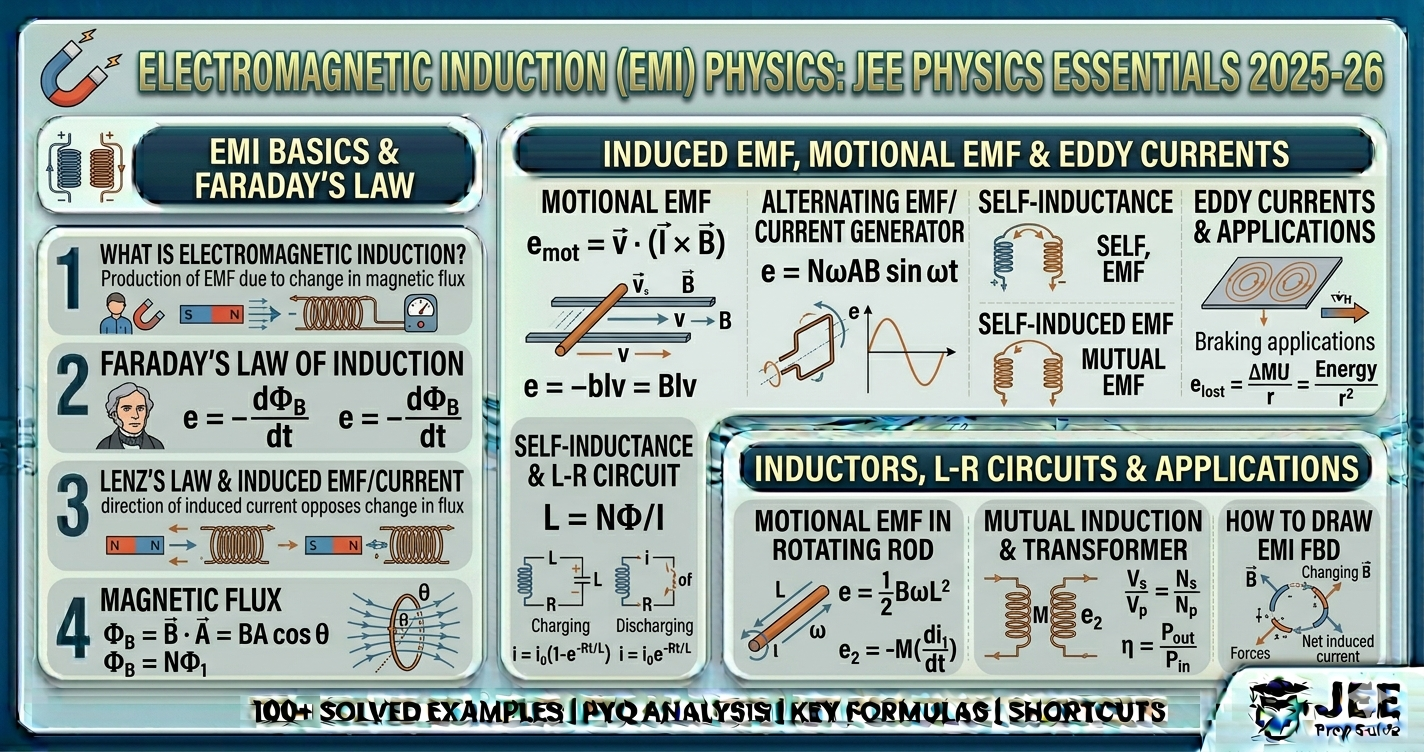 Electromagnetic Induction JEE notes, Formulas, PYQs