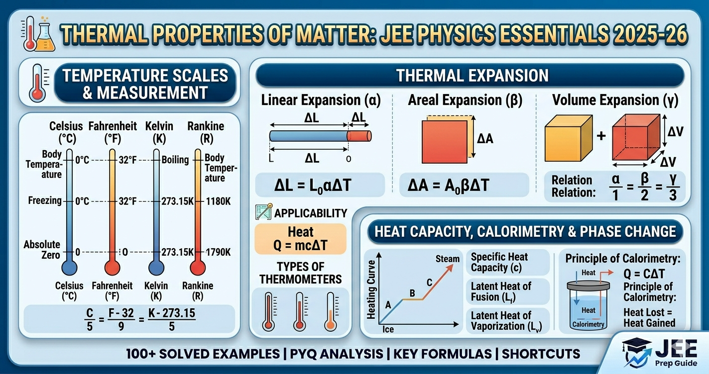 Thermal Properties of Matter JEE notes, Formulas, PYQs