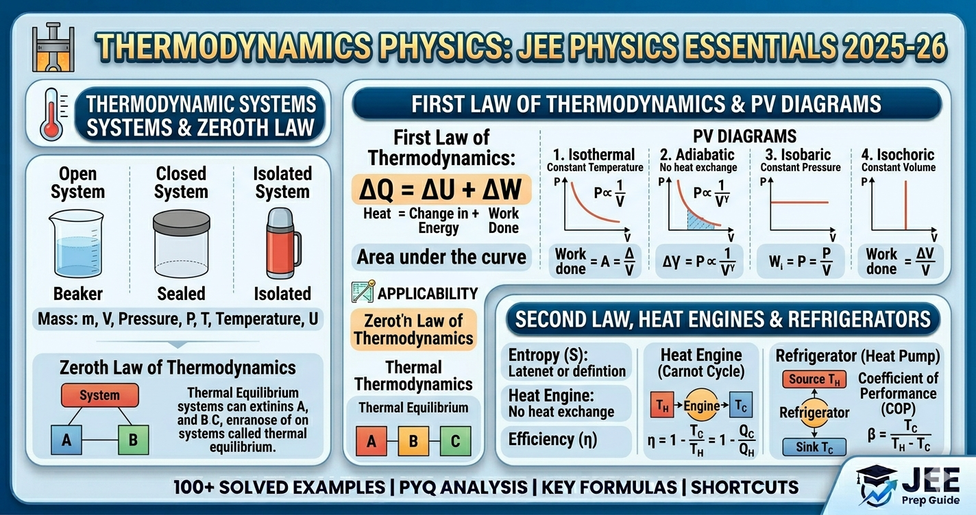 Thermodynamics JEE notes, Formulas, PYQs