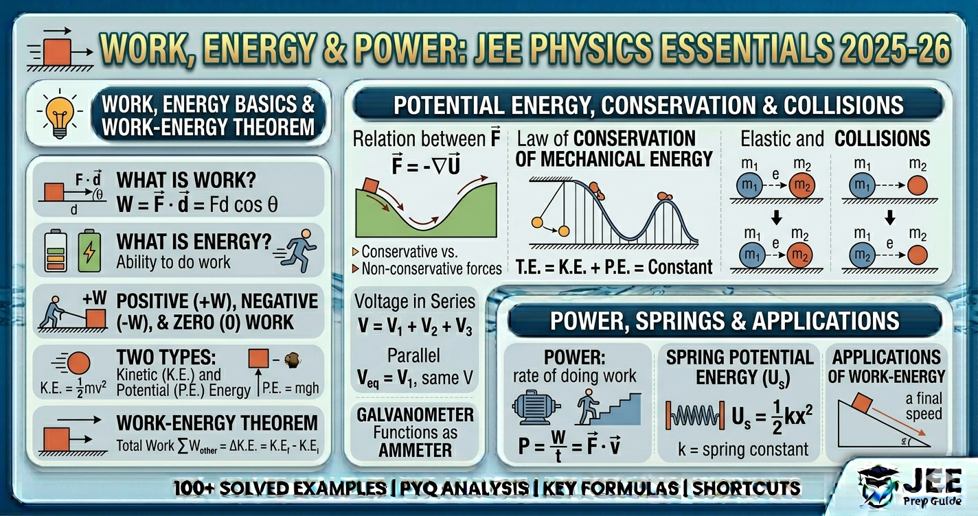 Work Energy and Power JEE notes, Formulas, PYQs