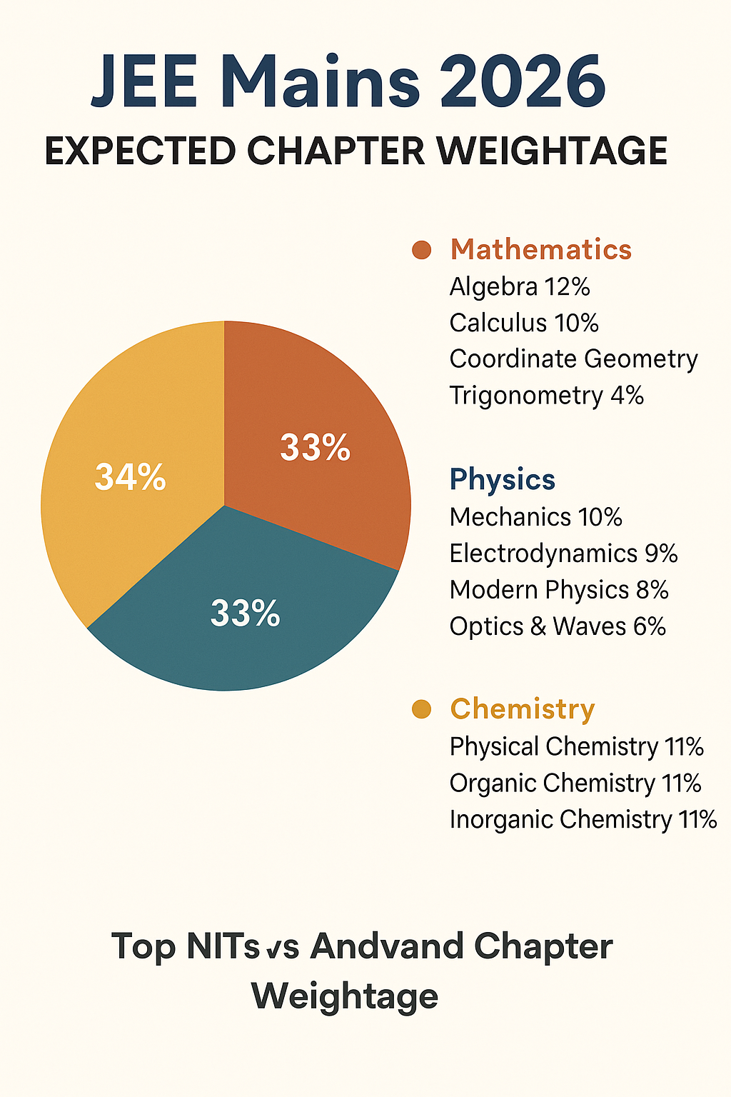 JEE 2026 chapterwise weightage